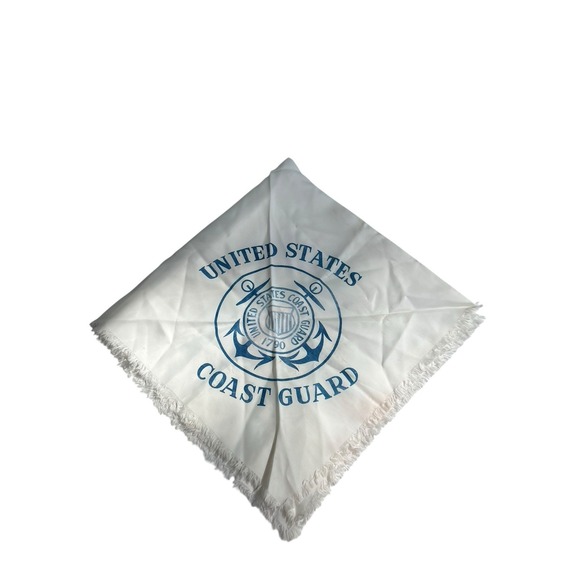 Vintage US Coast Guard Square Scarf Kerchief 27" Stained - Picture 4 of 9